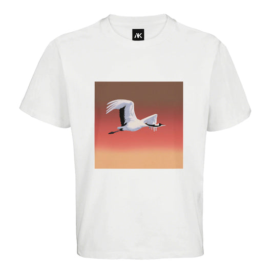 T-shirt Oversize Unisexe Design Grue — L’élégance japonaise entre paix et streetwear